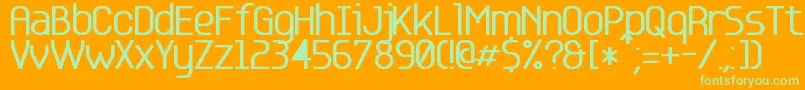 Base 5 Font – Green Fonts on Orange Background