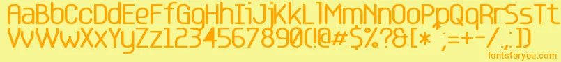 Base 5 Font – Orange Fonts on Yellow Background