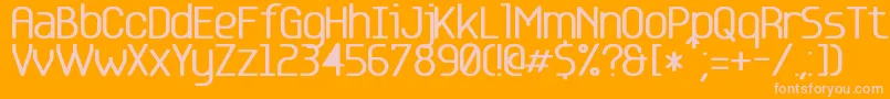 Base 5 Font – Pink Fonts on Orange Background