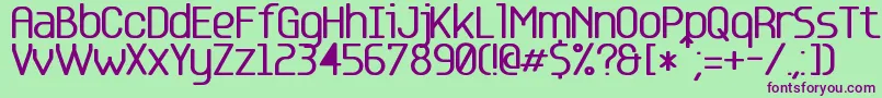 Base 5 Font – Purple Fonts on Green Background