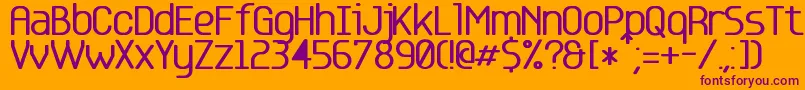 Base 5 Font – Purple Fonts on Orange Background