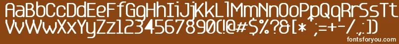 Base 5 Font – White Fonts on Brown Background