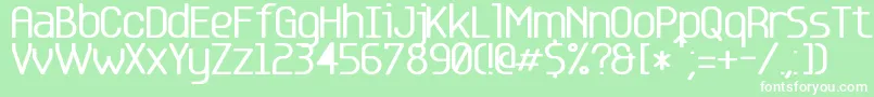 Base 5 Font – White Fonts on Green Background