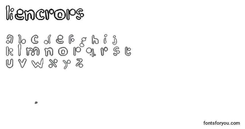 A fonte Aliencrops – alfabeto, números, caracteres especiais
