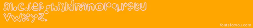 Aliencrops-Schriftart – Rosa Schriften auf orangefarbenem Hintergrund