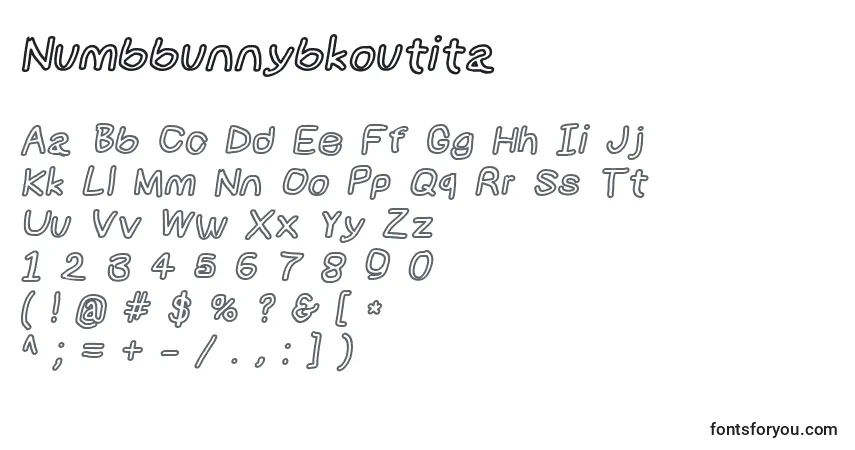 Schriftart Numbbunnybkoutita – Alphabet, Zahlen, spezielle Symbole