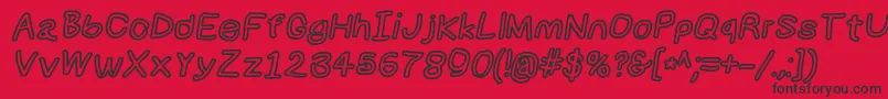 Numbbunnybkoutita Font – Black Fonts on Red Background