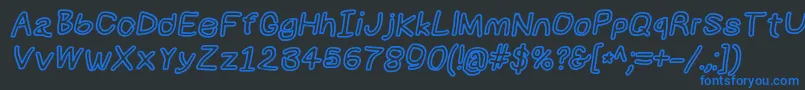 Numbbunnybkoutita Font – Blue Fonts on Black Background