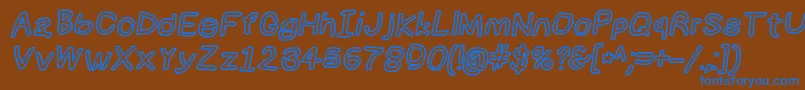 Numbbunnybkoutita Font – Blue Fonts on Brown Background