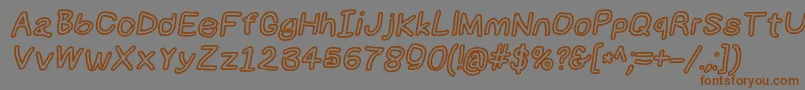 Numbbunnybkoutita Font – Brown Fonts on Gray Background