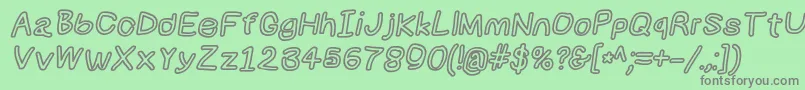 Numbbunnybkoutita Font – Gray Fonts on Green Background