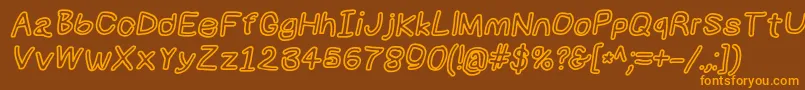 Numbbunnybkoutita Font – Orange Fonts on Brown Background