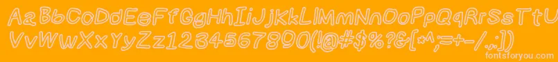 Numbbunnybkoutita Font – Pink Fonts on Orange Background