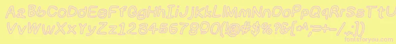 Numbbunnybkoutita Font – Pink Fonts on Yellow Background