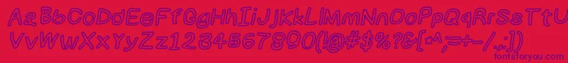 Numbbunnybkoutita Font – Purple Fonts on Red Background