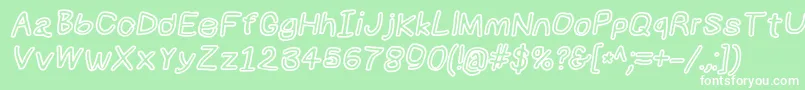 Numbbunnybkoutita Font – White Fonts on Green Background