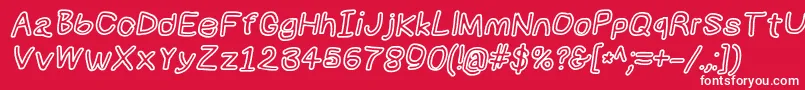 Numbbunnybkoutita Font – White Fonts on Red Background