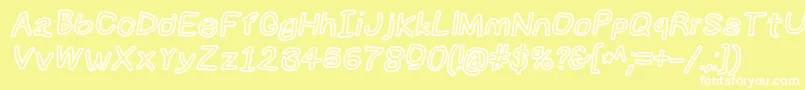 Numbbunnybkoutita Font – White Fonts on Yellow Background