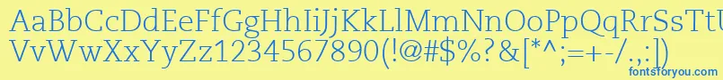 MonologueLightSsiLight Font – Blue Fonts on Yellow Background