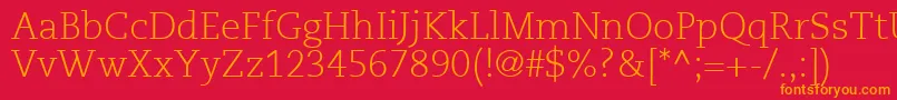 MonologueLightSsiLight Font – Orange Fonts on Red Background