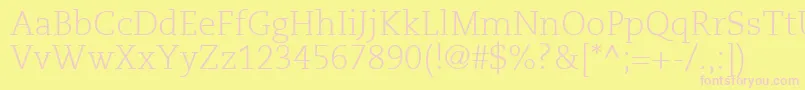 MonologueLightSsiLight Font – Pink Fonts on Yellow Background