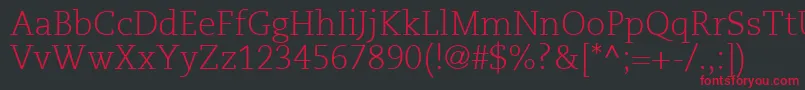 MonologueLightSsiLight Font – Red Fonts on Black Background