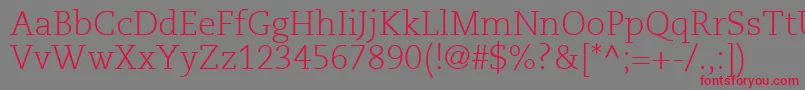 MonologueLightSsiLight Font – Red Fonts on Gray Background