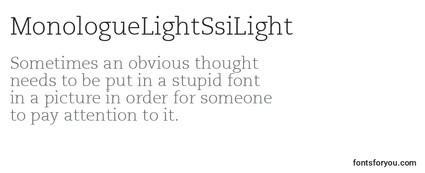 MonologueLightSsiLight Font