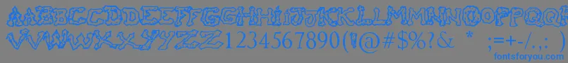 フォントRaslaniHoOh – 灰色の背景に青い文字