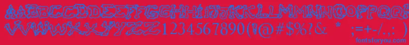 RaslaniHoOh Font – Blue Fonts on Red Background