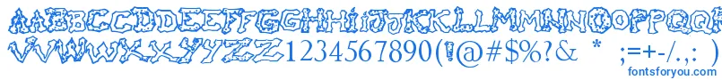 RaslaniHoOh Font – Blue Fonts on White Background