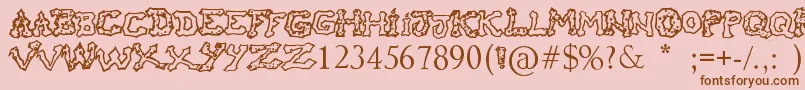 RaslaniHoOh Font – Brown Fonts on Pink Background