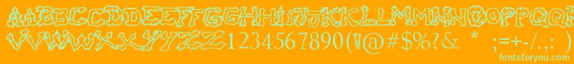 RaslaniHoOh Font – Green Fonts on Orange Background