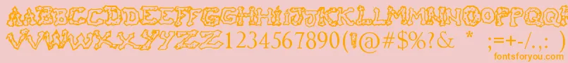 RaslaniHoOh Font – Orange Fonts on Pink Background