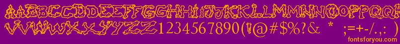 RaslaniHoOh Font – Orange Fonts on Purple Background