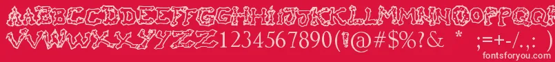 RaslaniHoOh Font – Pink Fonts on Red Background