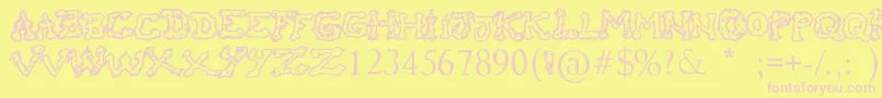 RaslaniHoOh Font – Pink Fonts on Yellow Background