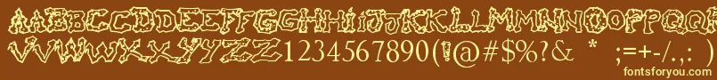 RaslaniHoOh Font – Yellow Fonts on Brown Background