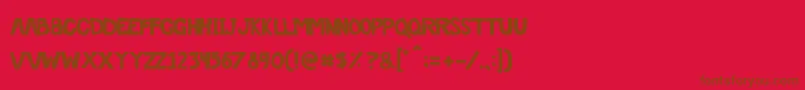 フォントOffthedrugs – 赤い背景に茶色の文字