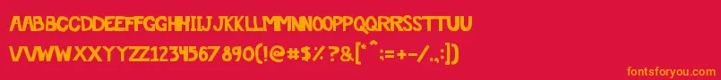 Offthedrugs Font – Orange Fonts on Red Background