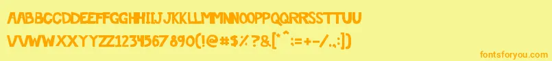 Offthedrugs Font – Orange Fonts on Yellow Background