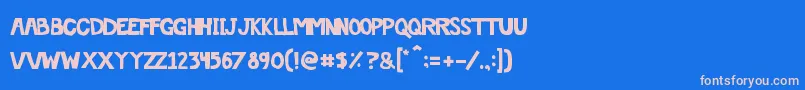 Offthedrugs Font – Pink Fonts on Blue Background