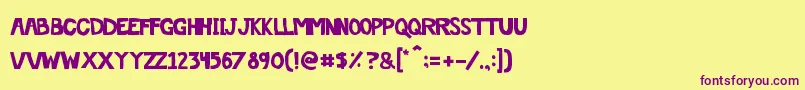 Offthedrugs Font – Purple Fonts on Yellow Background