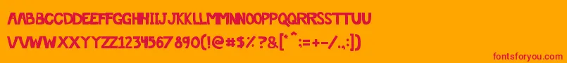 Offthedrugs Font – Red Fonts on Orange Background