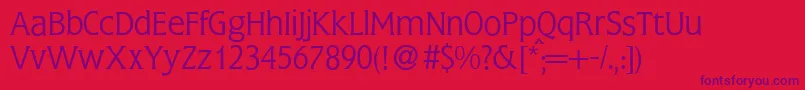 FlemingLightRegular Font – Purple Fonts on Red Background