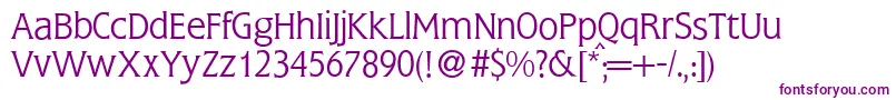 FlemingLightRegular Font – Purple Fonts on White Background