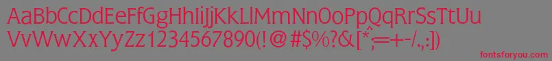フォントFlemingLightRegular – 赤い文字の灰色の背景
