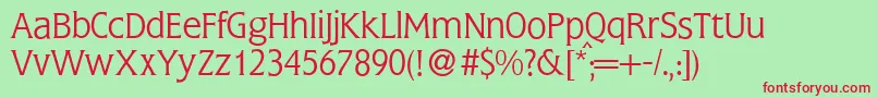 FlemingLightRegular Font – Red Fonts on Green Background