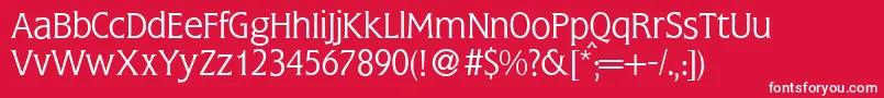 FlemingLightRegular Font – White Fonts on Red Background