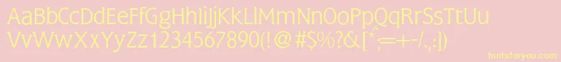 FlemingLightRegular Font – Yellow Fonts on Pink Background